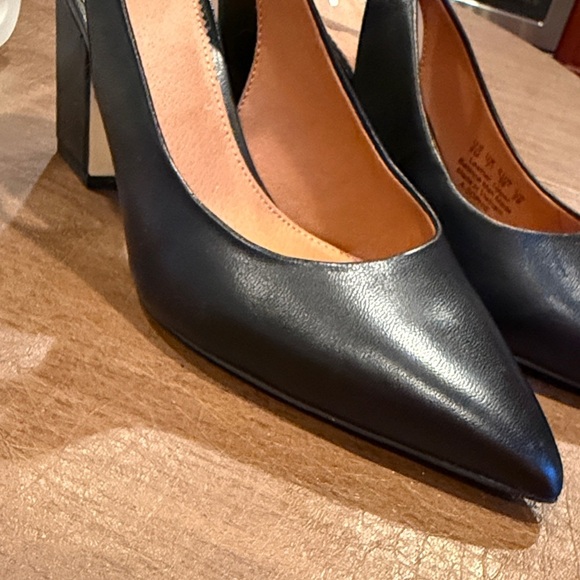 EUC Franco Sarto Sophie Black Slingbacks SZ 9 100% Leather - Picture 12 of 16